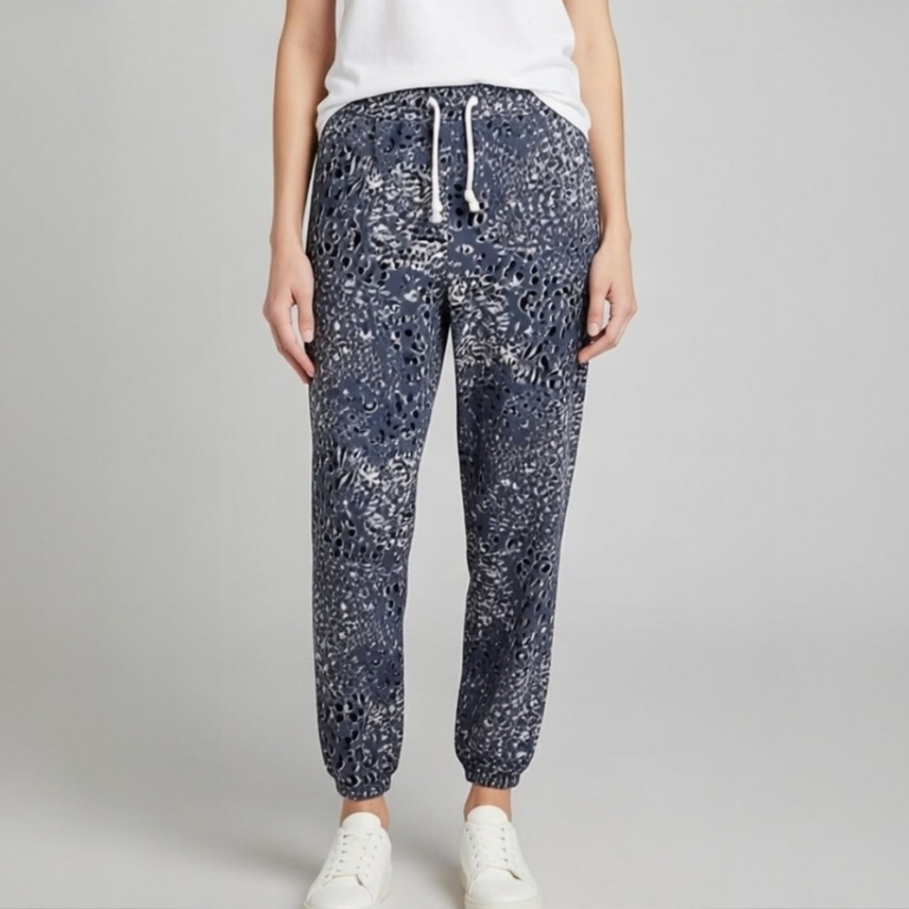 Sundry X Anthro Leopard Print Jogger Sweatpants Grey Charcoal Size 1 (Small)